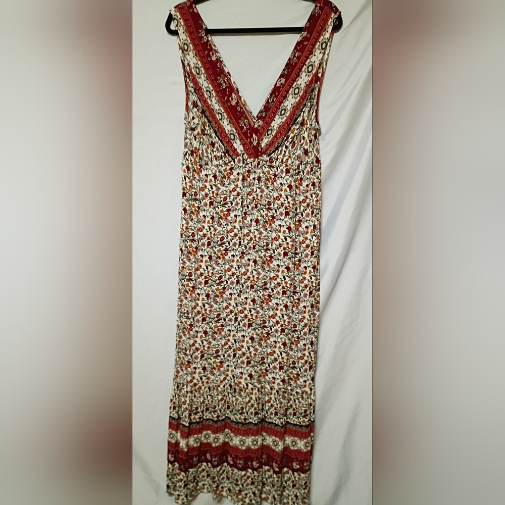 Knox Rose Floral Maxi Dress in Red and Cream
